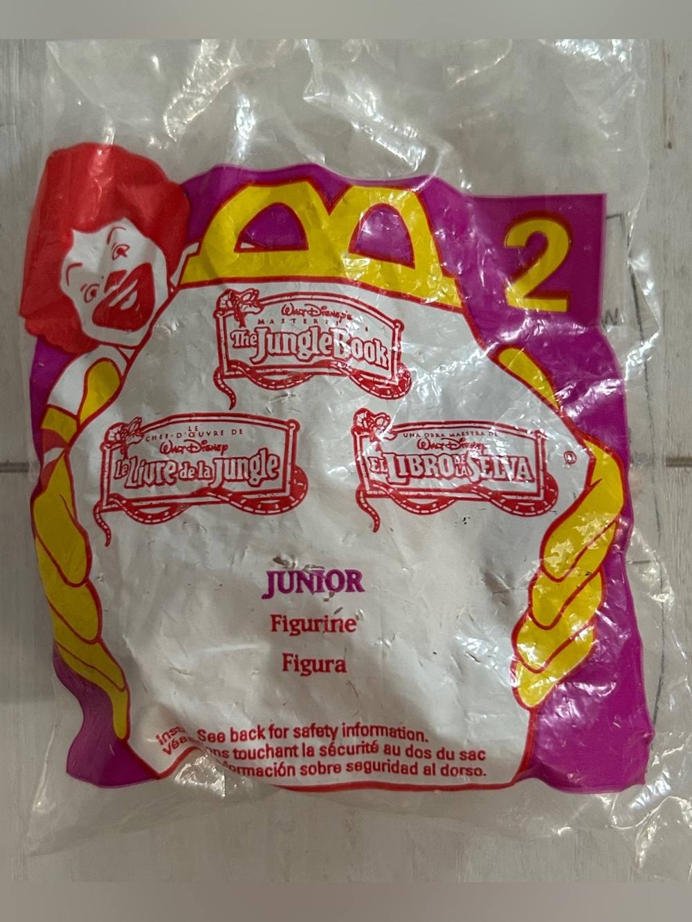 1997 McDonald’s Happy Meal Toy The Jungle Book Junior #2 Sealed New